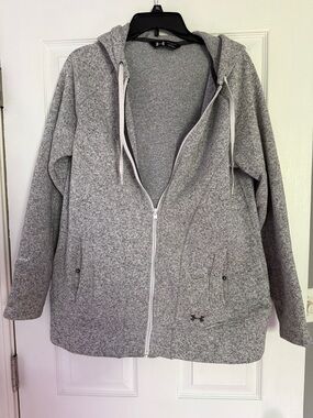 Under Armour Heather Gray Full-Zip Hooded Sweatshirt
